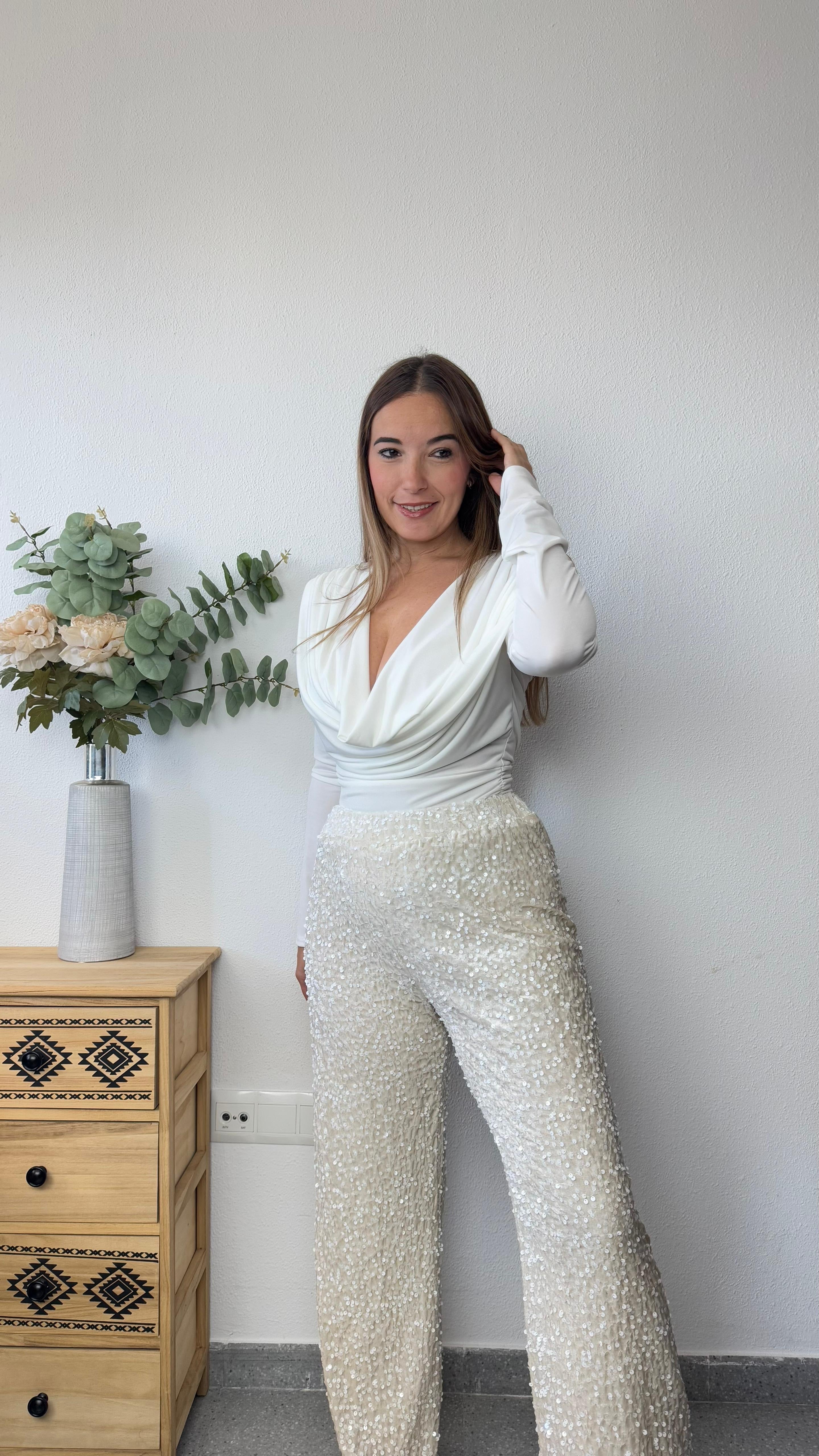 Pantalón Lentejuelas Blanco