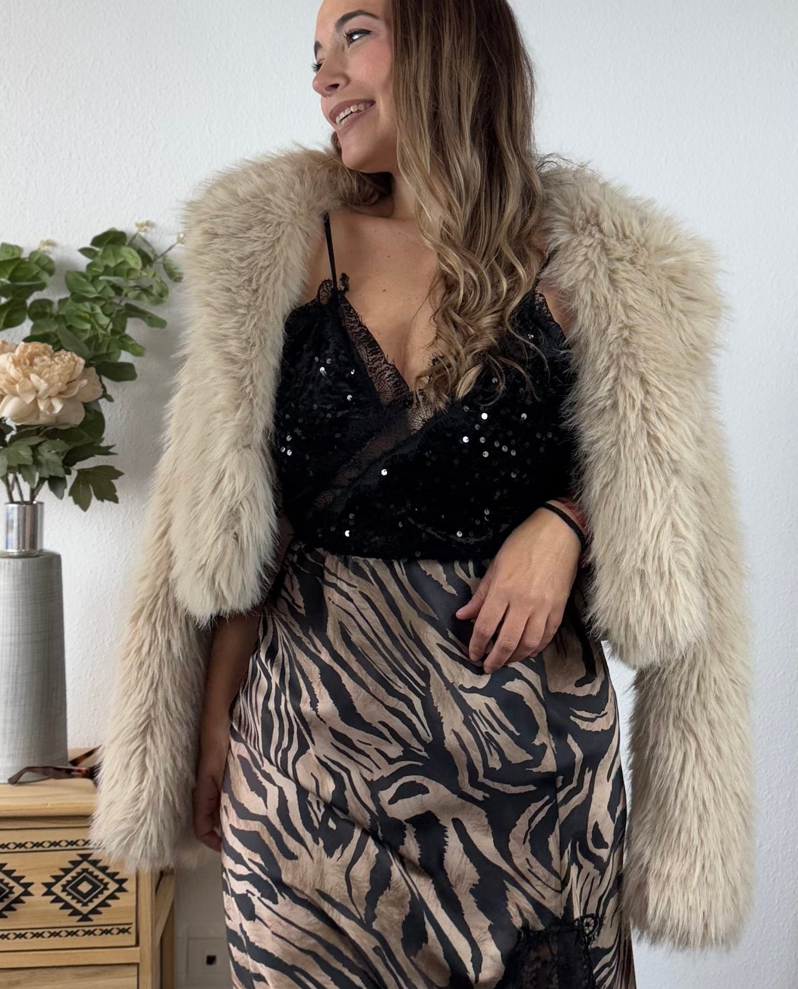 Chaqueta pelito beige