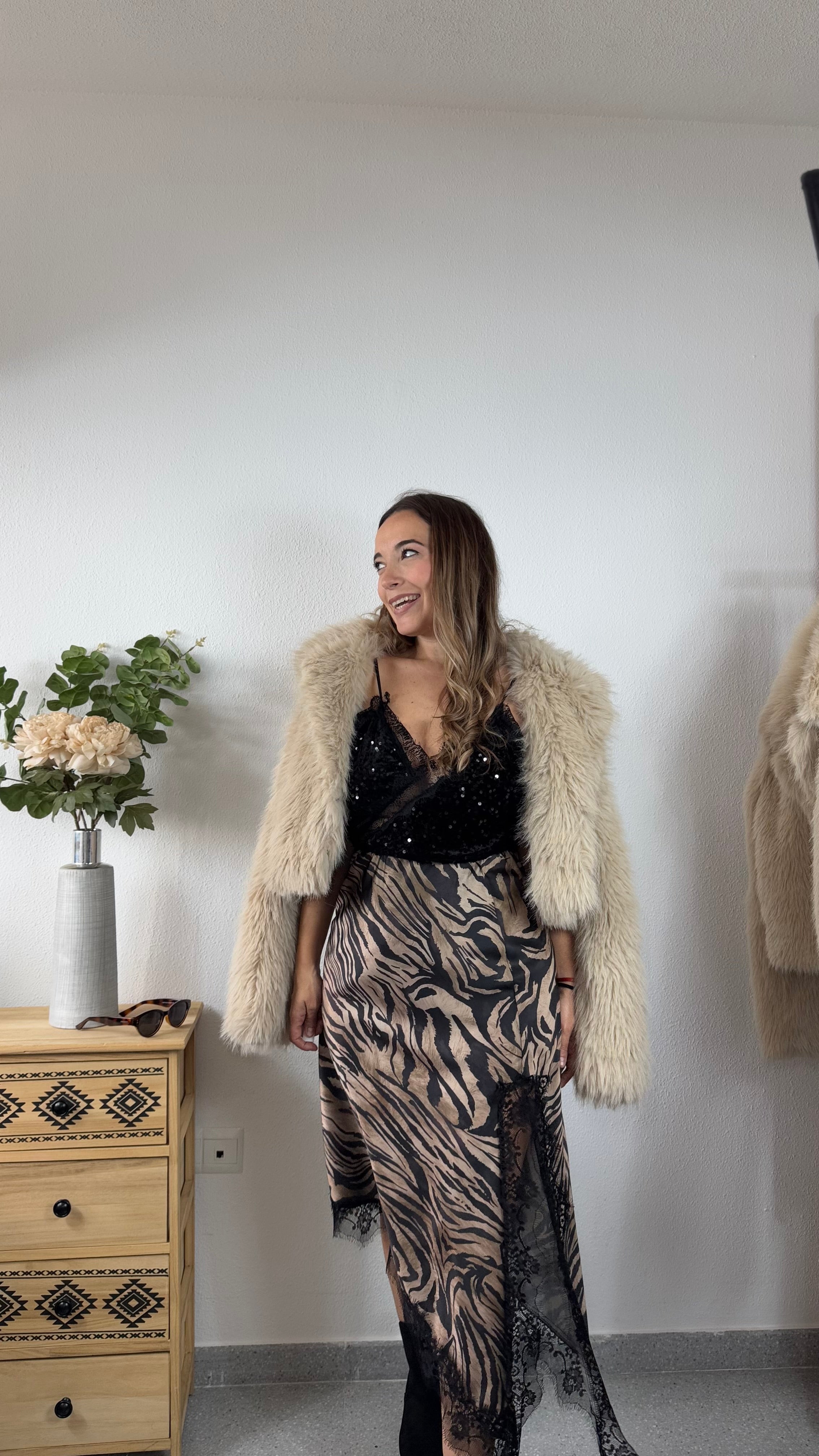 Chaqueta pelito beige