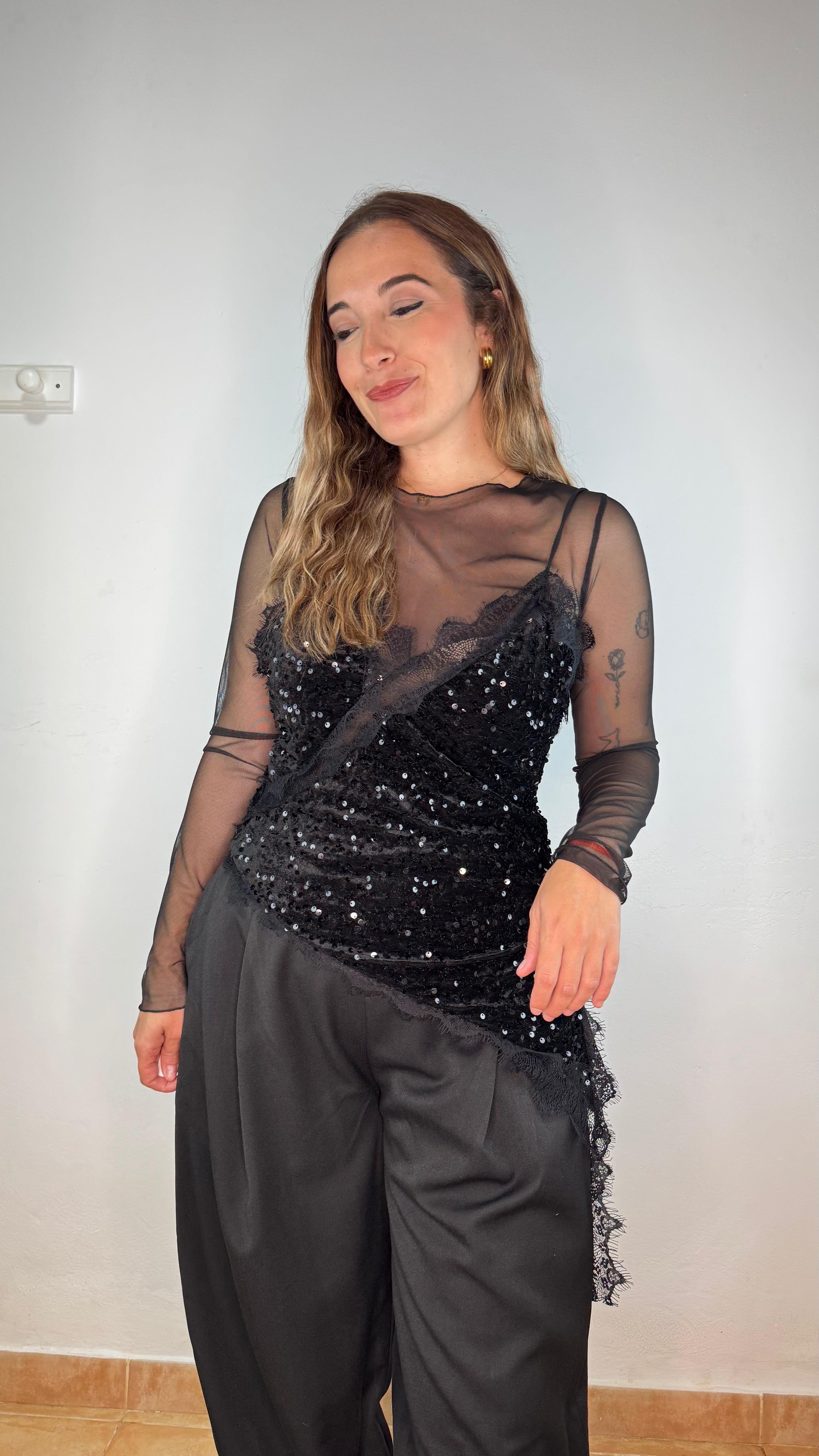 Lencera Lentejuelas Negra