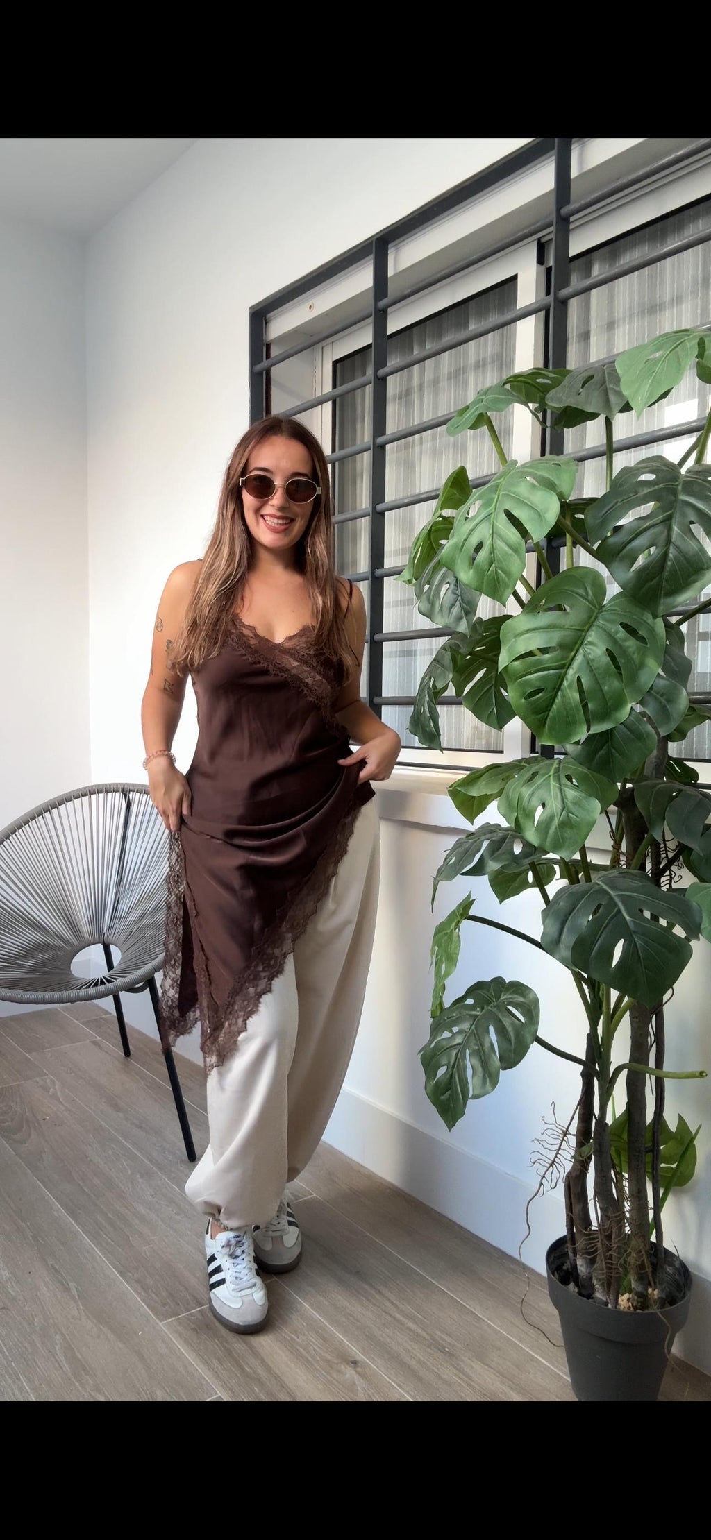 Vestido Lencero Marrón