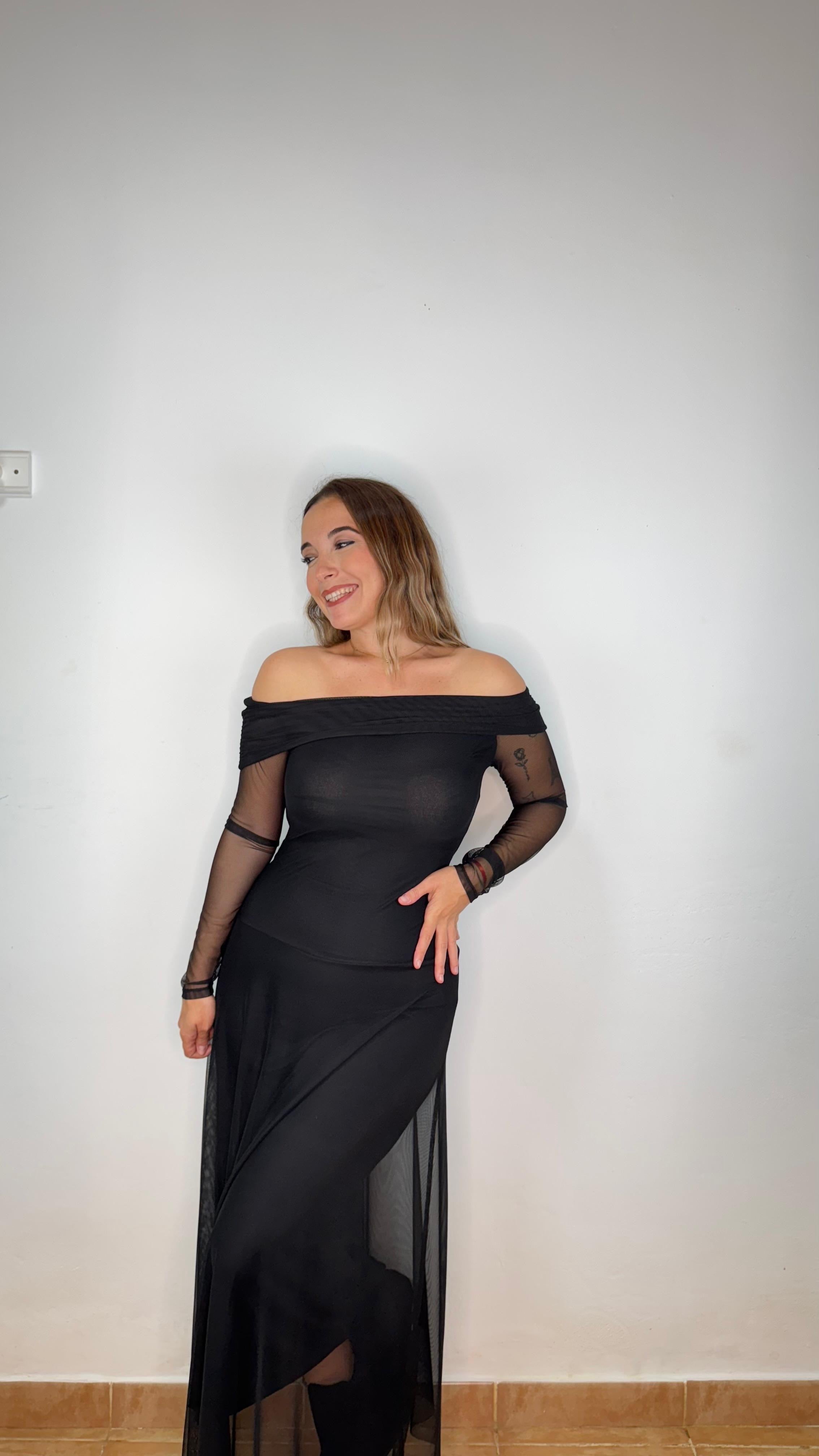 Vestido Tul Negro
