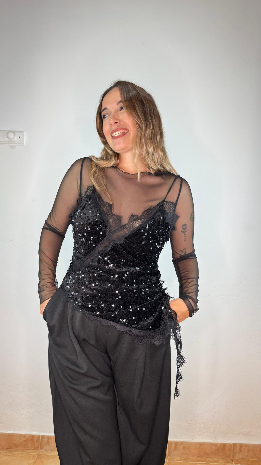 Lencera Lentejuelas Negra