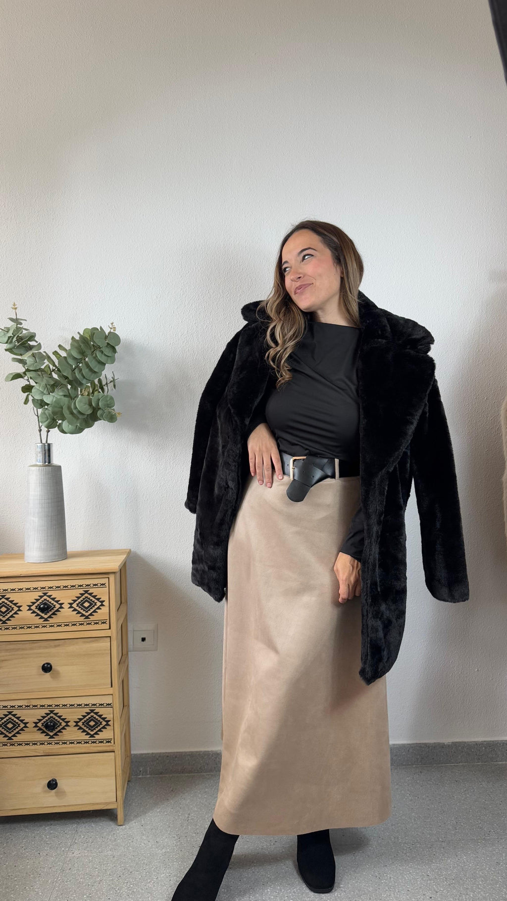 Abrigo Pelito Negro
