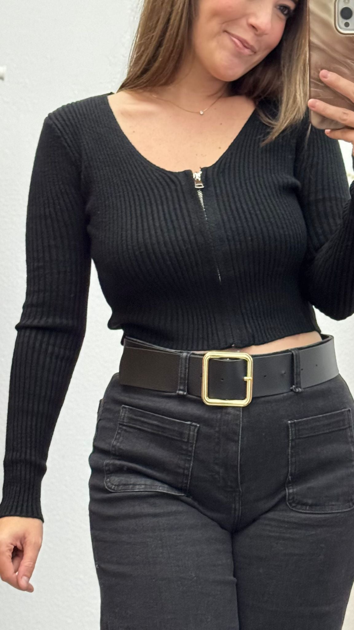 Rebeca Negra Cremallera