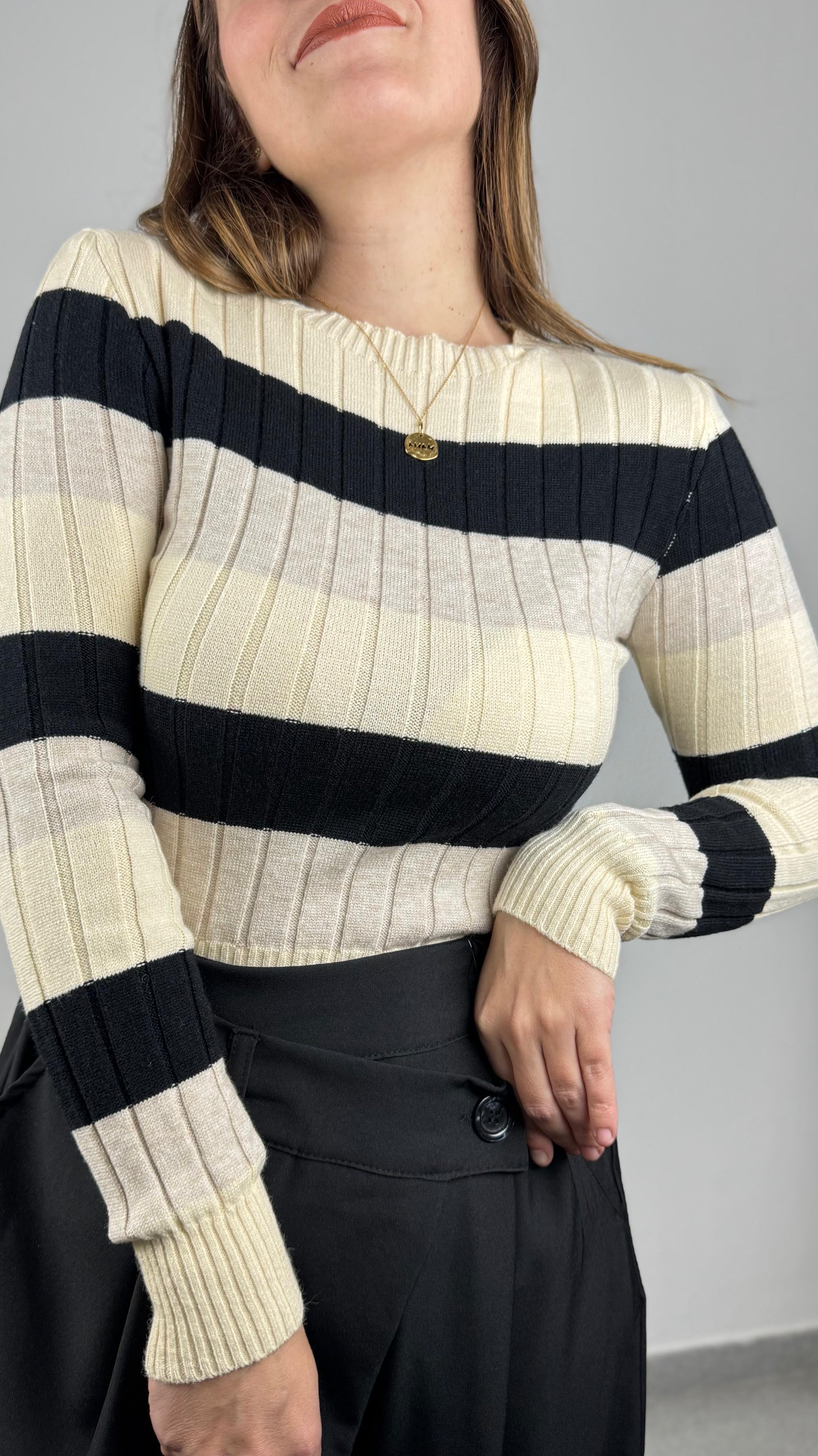 Jersey rayado Negro