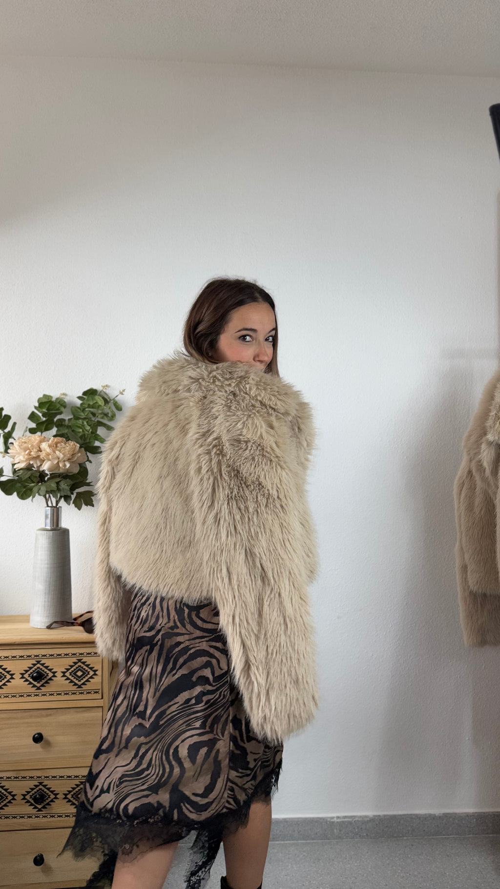 Chaqueta pelito beige