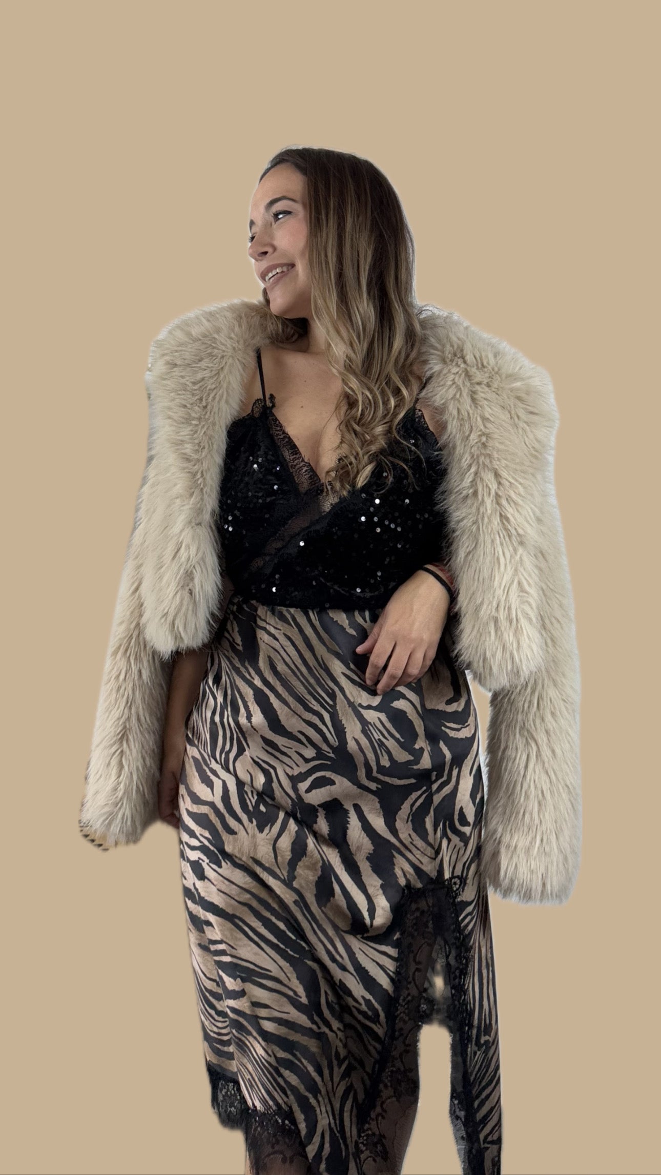 Chaqueta pelito beige