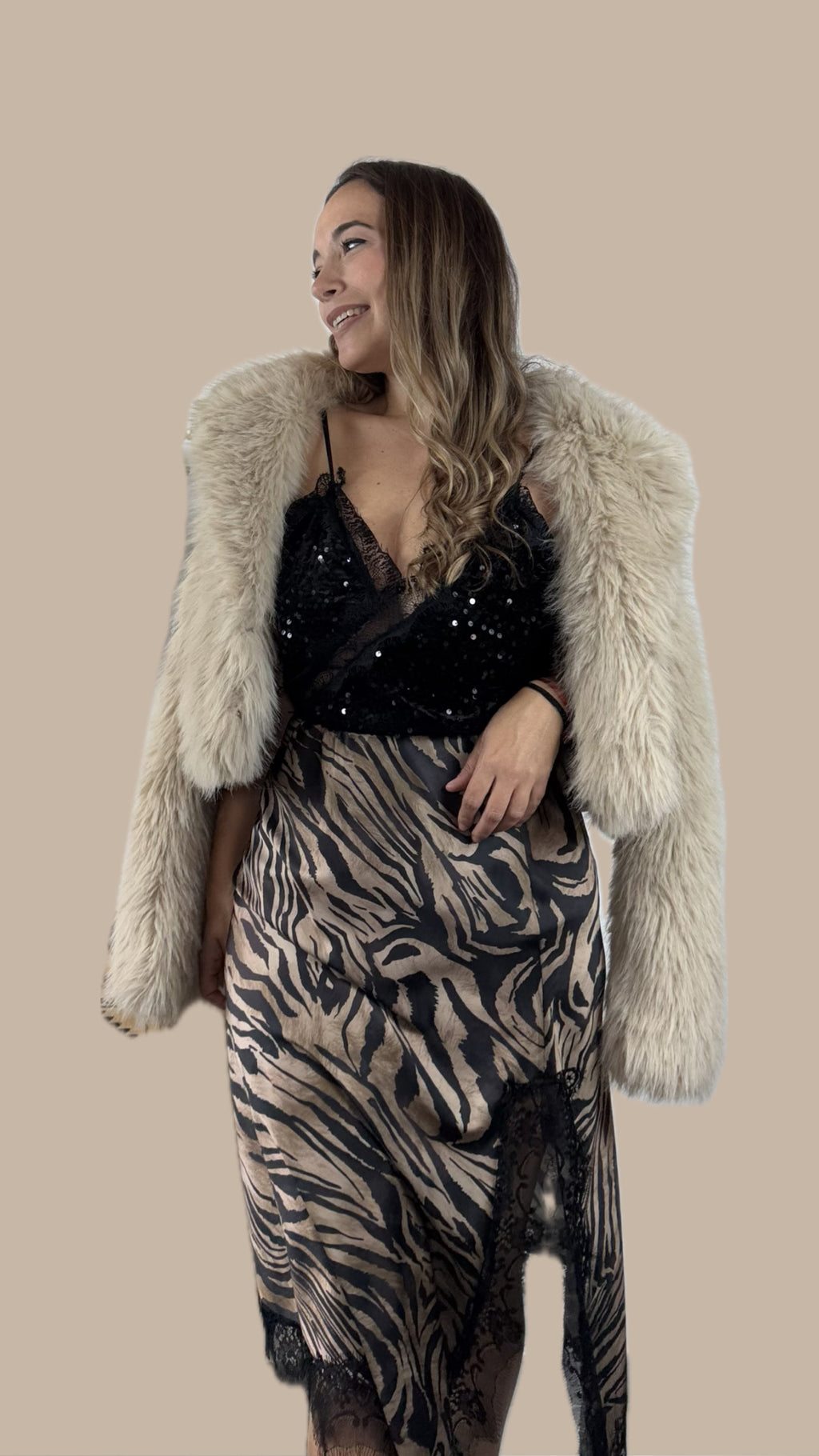 Chaqueta pelito beige